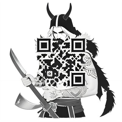 Viking Warrior Ink Tattoo QR Code for Apparel