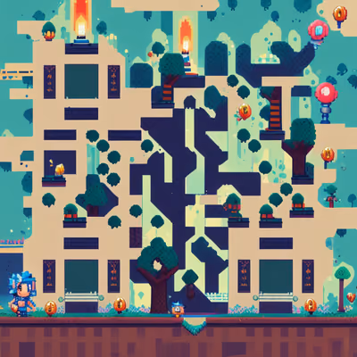 Pixel Art Platformer Level QR Code for Posters — image 1