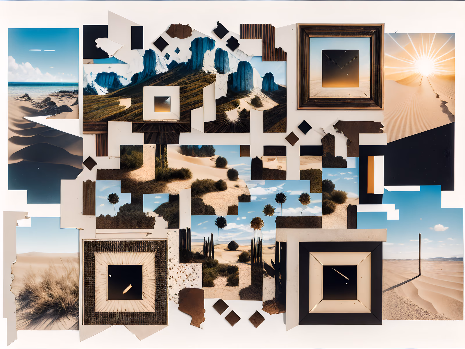 Desert Dunes Paper Collage QR Code Art — image 1