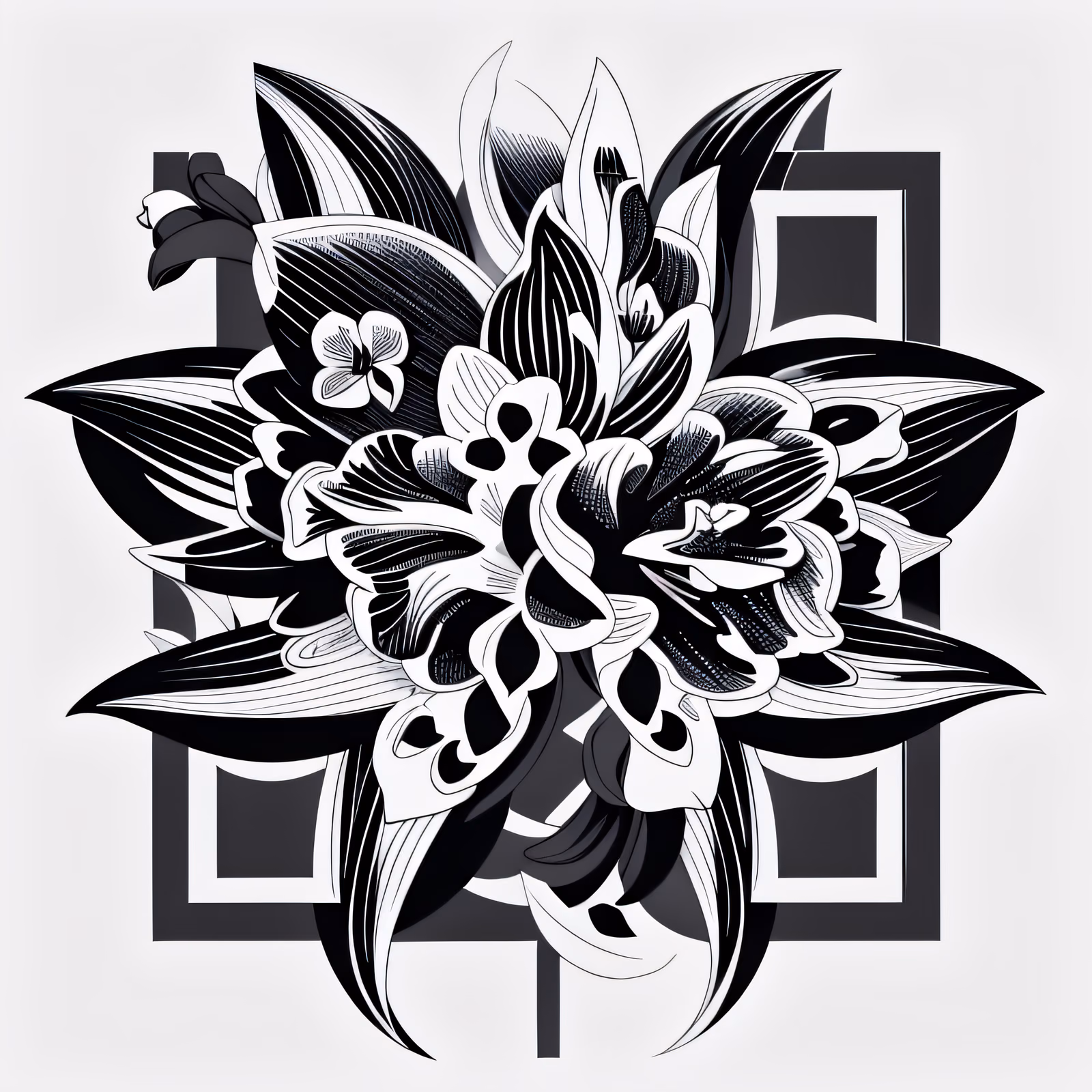 Orchid Tattoo Vector QR Code for Temporary Tattoos — image 1
