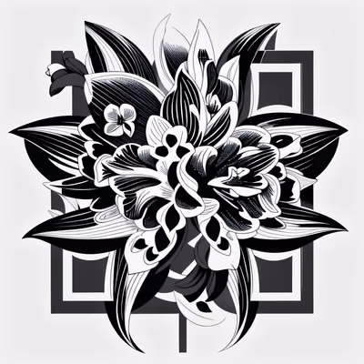 Orchid Tattoo Vector QR Code for Temporary Tattoos — image 1
