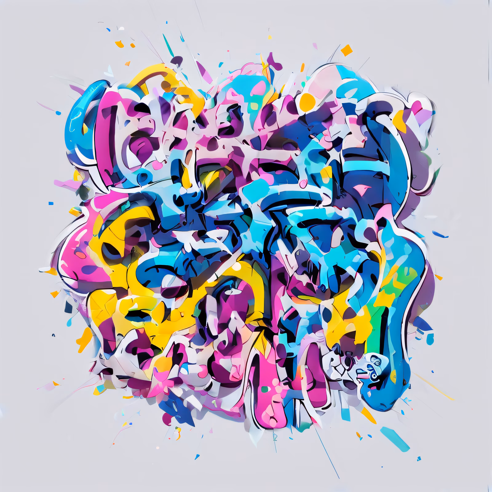Graffiti Bubble Lettering Vector QR Code for Stickers — image 1