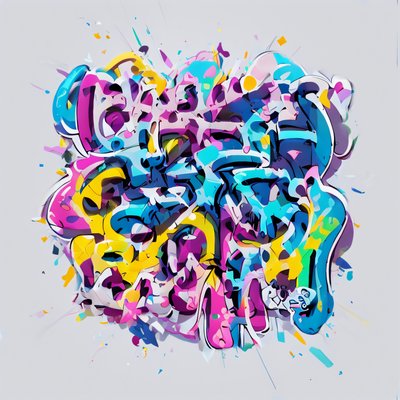 Graffiti Bubble Lettering Vector QR Code for Stickers