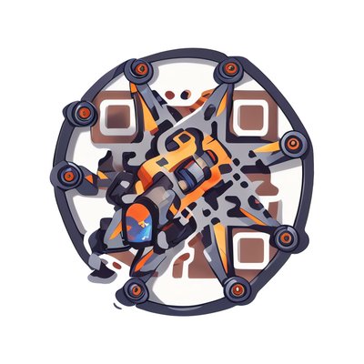 Drone Vector Sticker QR Code for Stickers