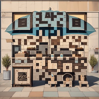 Retro Gelato Stand Vector QR Code for Storefront Displays