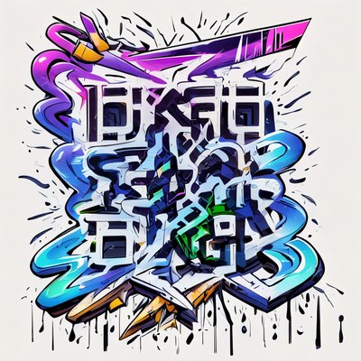 Wildstyle Graffiti Lettering QR Code for Apparel