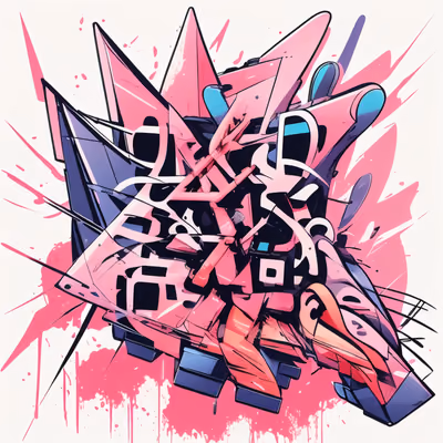 Pink Wildstyle Graffiti Lettering Graffiti & Street Art QR Code for Apparel — image 1