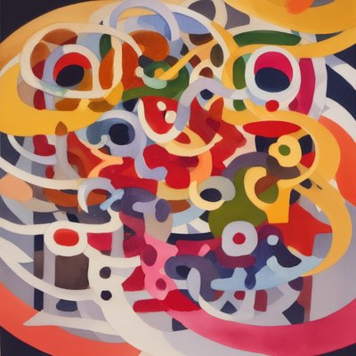 Swirling Abstract Watercolor QR Code Art