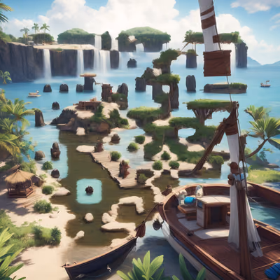 Tropical Island Game World QR Code Art — image 1
