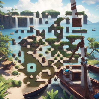 Tropical Island Game World QR Code Art