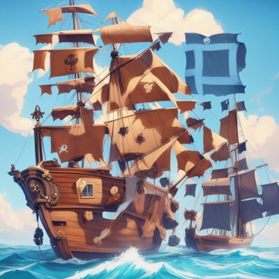 Pirate Ship Game Art QR Code for Posters