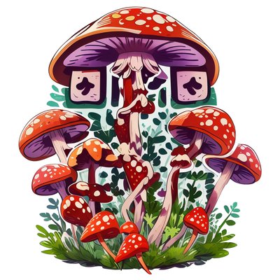 Red Spotted Mushroom Vector QR Code for Stickers