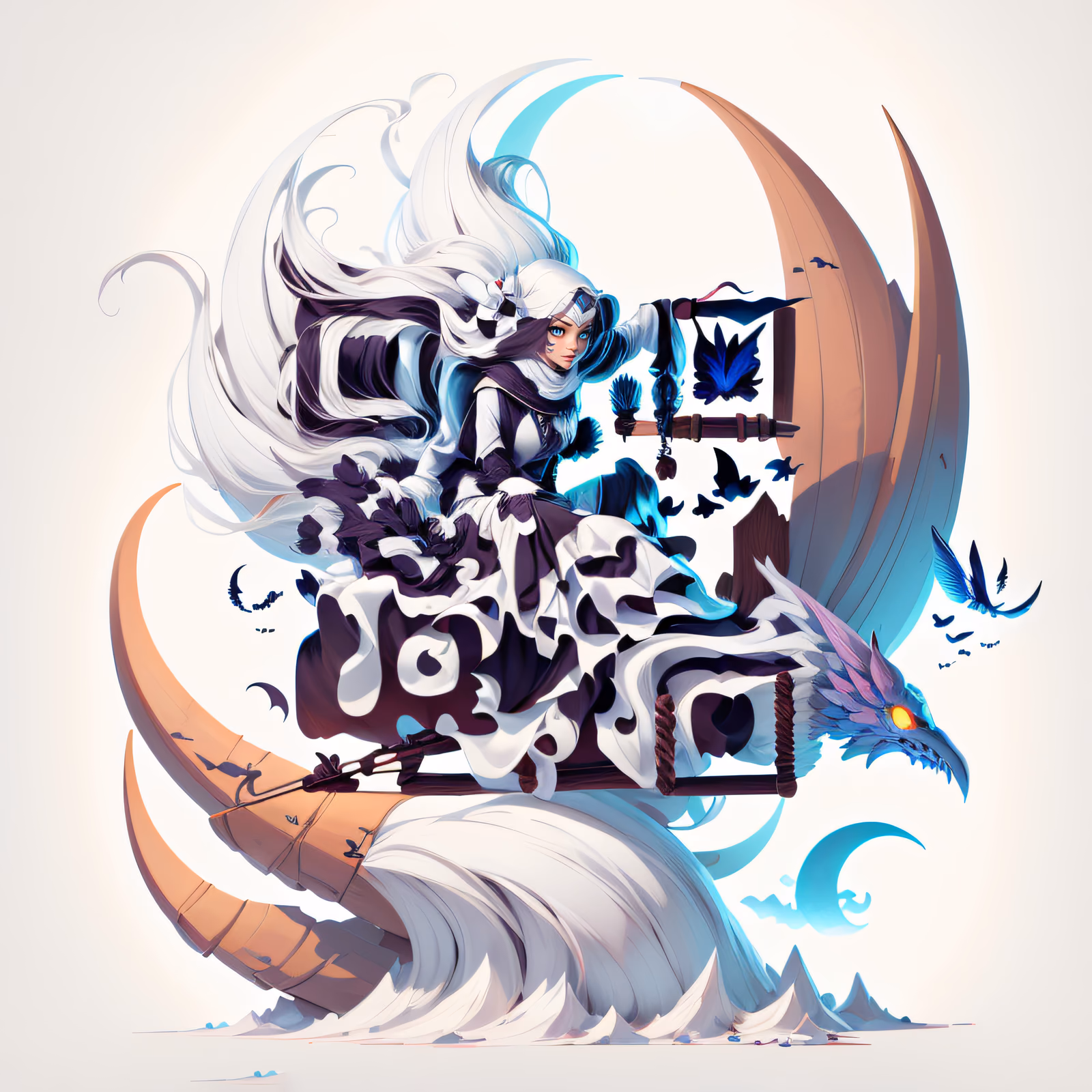Ведьма на метле, игровой арт: QR-код для постеров — изображение 1