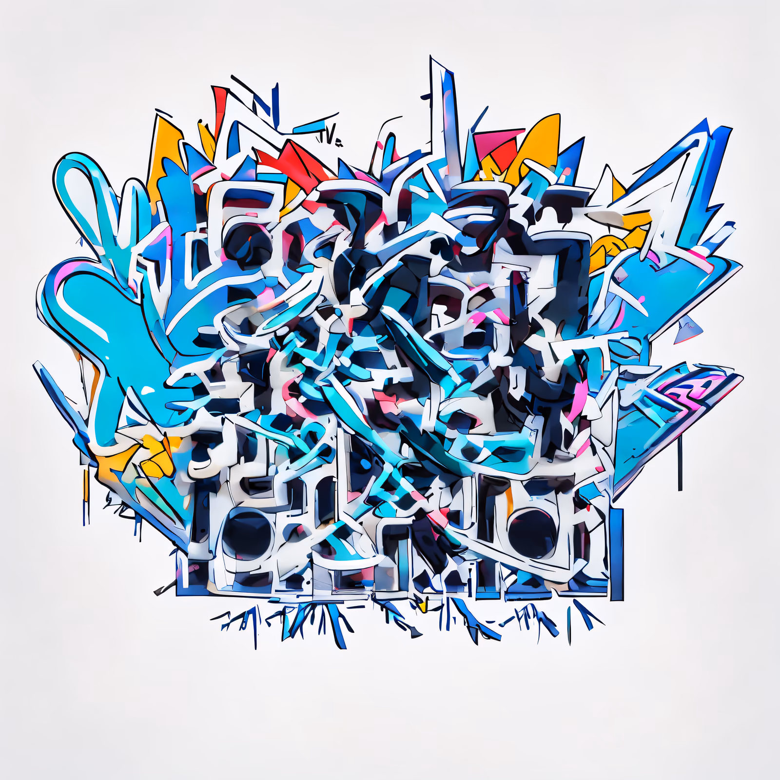 Graffiti Wildstyle Lettering Abstract QR Code for Stickers — image 1