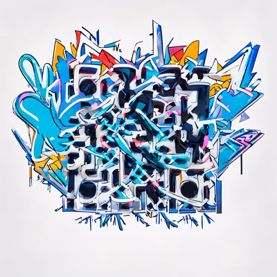 Graffiti Wildstyle Lettering Abstract QR Code for Stickers — image 1