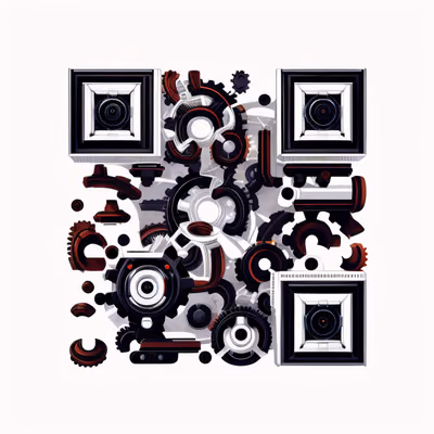 Mechanical Gears Vector QR Code for Posters — image 1