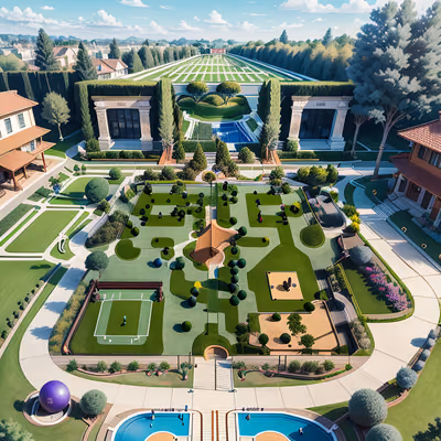 Aerial Park Garden 3D QR Code for Posters — image 1
