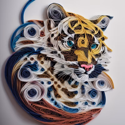 Tiger Face Paper Quilling QR Code Art — image 1