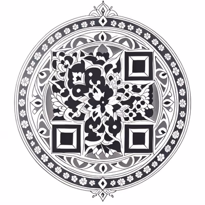 Floral Mandala Tattoo Flowers QR Code for Temporary Tattoos — image 1
