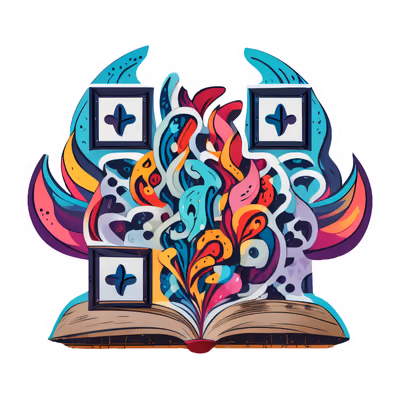Open Book Abstract Vector QR Code for Stickers — image 1