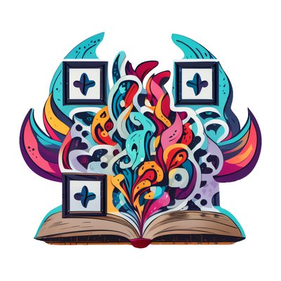 Открытая книга: абстрактный векторный QR-код для стикеров