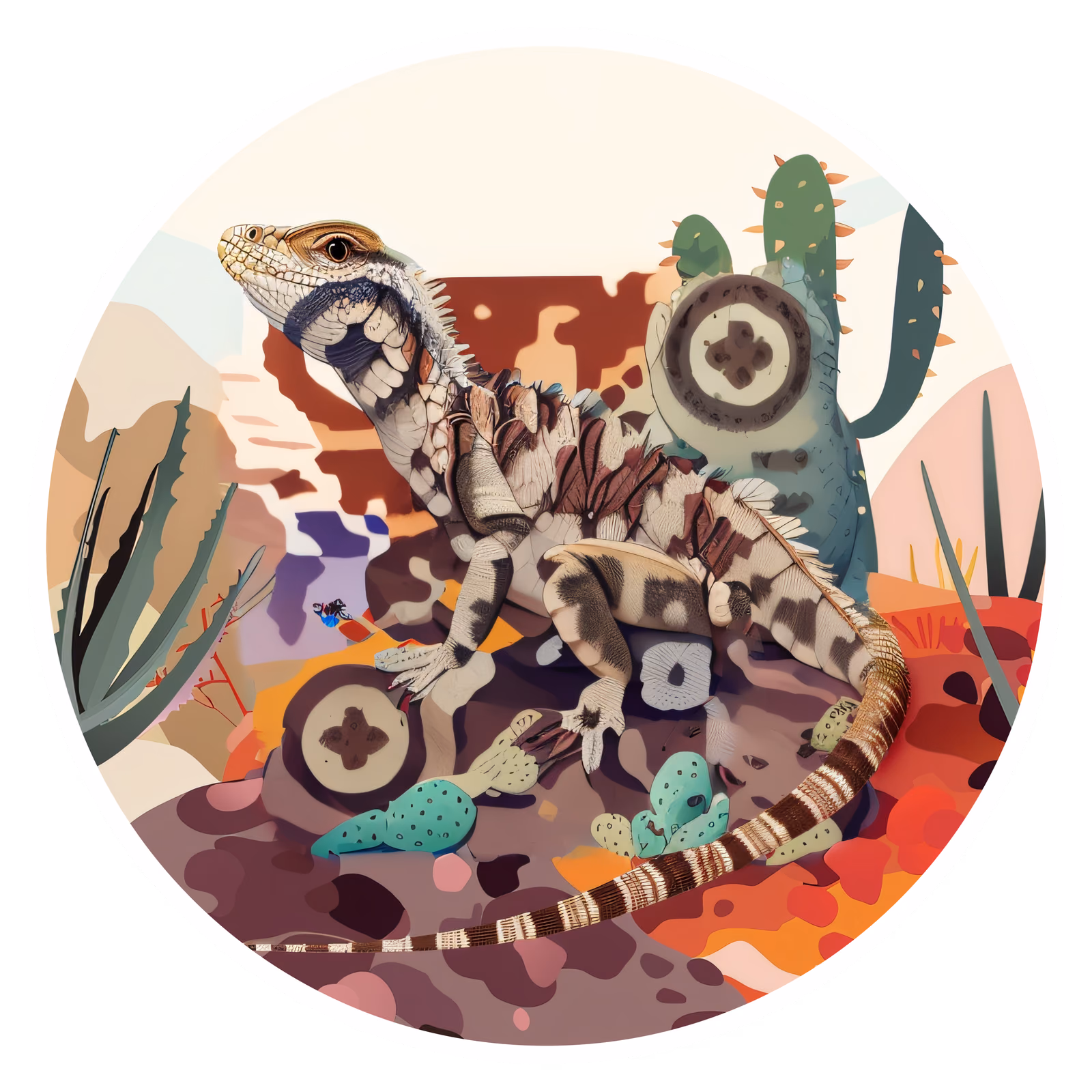 Desert Lizard Vector QR Code for Stickers — image 1
