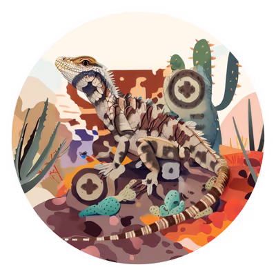 Desert Lizard Vector QR Code for Stickers — image 1