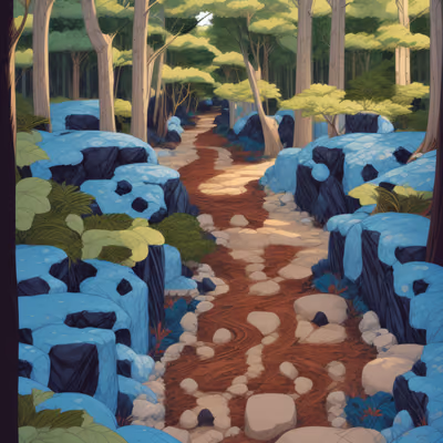 Forest Path Vector Ukiyo-e QR Code Art — image 1