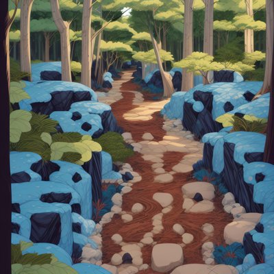 Forest Path Vector Ukiyo-e QR Code Art