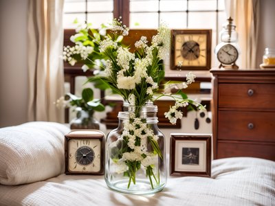 Baby's Breath Jar Bedroom Photo QR Code Art
