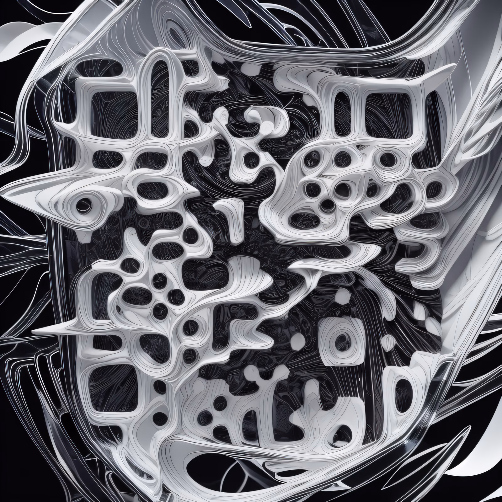 Стеклянная тарелка, абстрактная скульптура: 3D QR-код — изображение 1