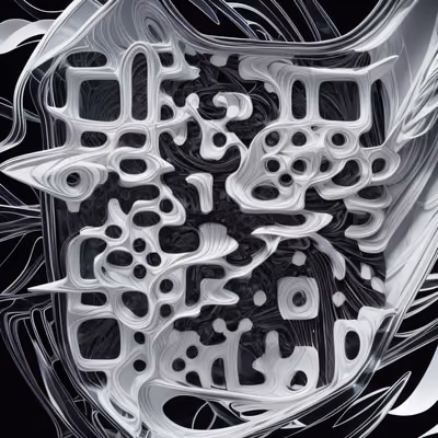Стеклянная тарелка, абстрактная скульптура: 3D QR-код — изображение 1
