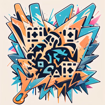 Graffiti Lettering Burst Symbol QR Code for Apparel — image 1