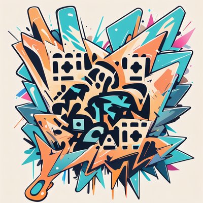 Graffiti Lettering Burst Symbol QR Code for Apparel