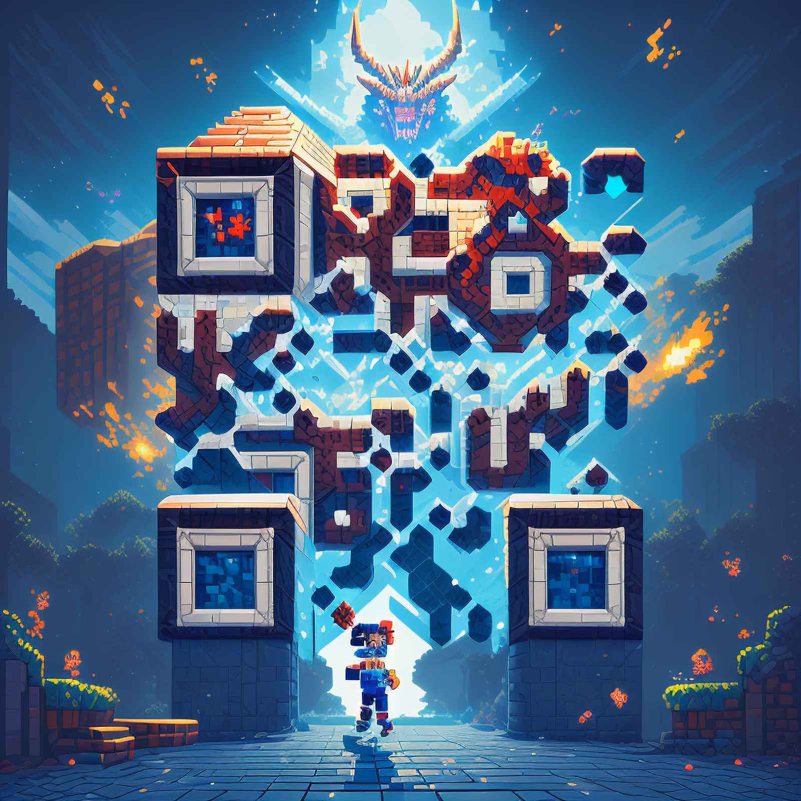 Pixel Boss Battle Arena QR Code for Posters — image 1