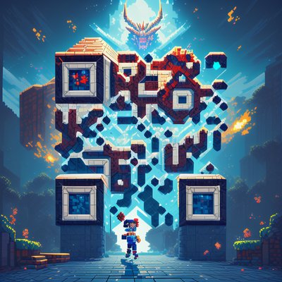 Pixel Boss Battle Arena QR Code for Posters