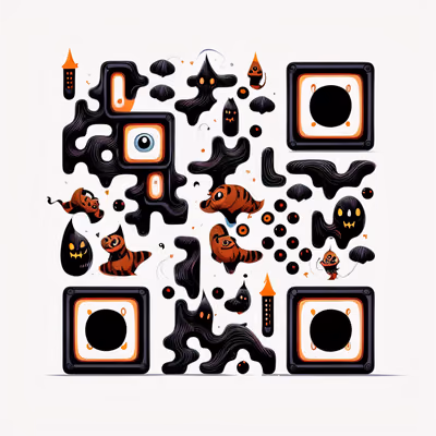 Haunted House Ghosts Cartoon QR Code for Flyers — image 1