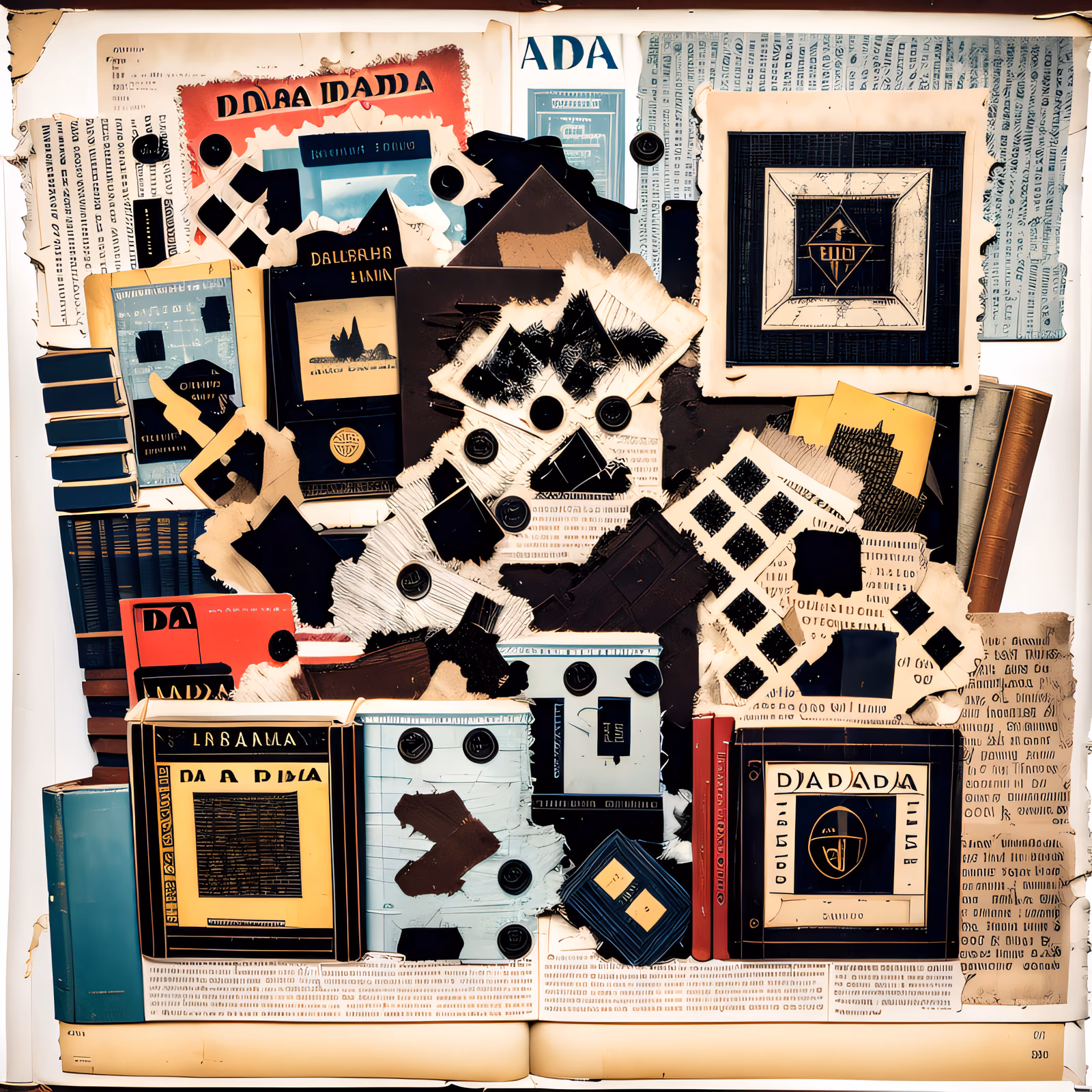 Torn Book Cover Dada Collage QR Code Art — image 1