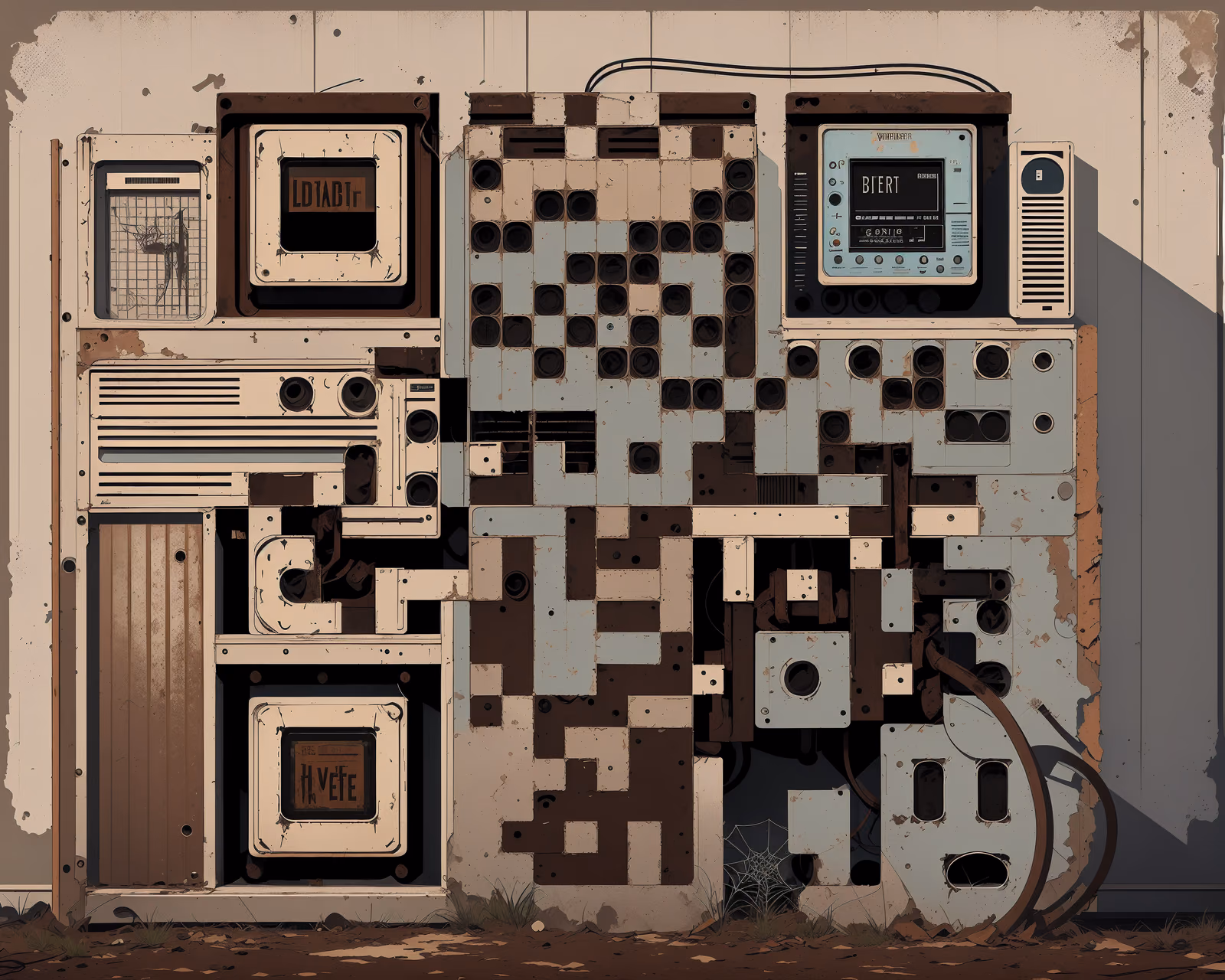 Retro Control Panel Vector QR Code for Posters — image 1