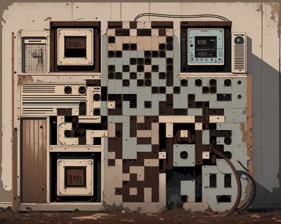 Ретро-пульт управления: векторный QR-код для постеров
