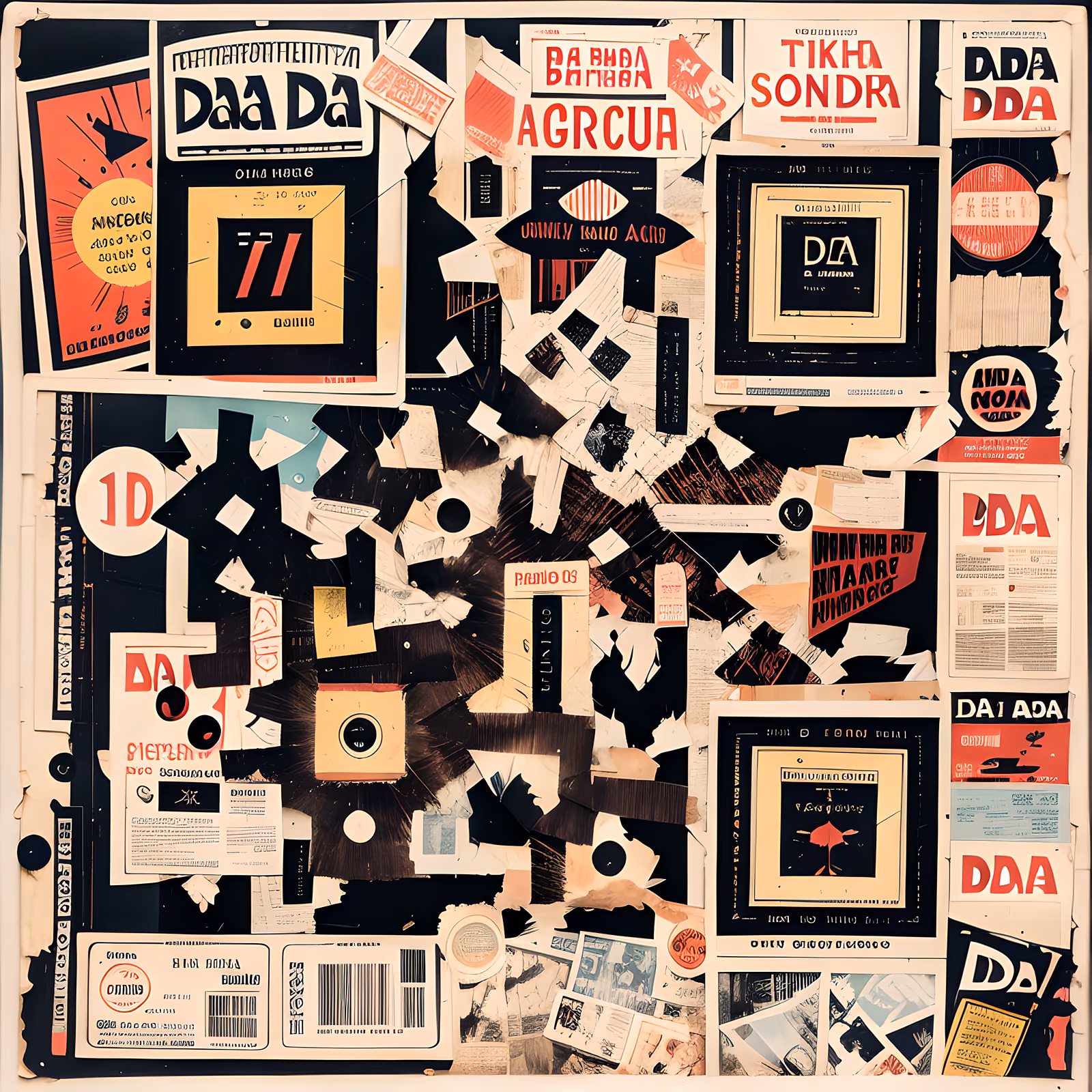 Dada Torn Flyer Collage QR Code for Posters — image 1