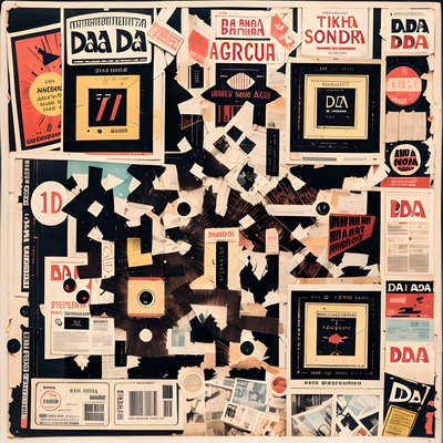 Dada Torn Flyer Collage QR Code for Posters