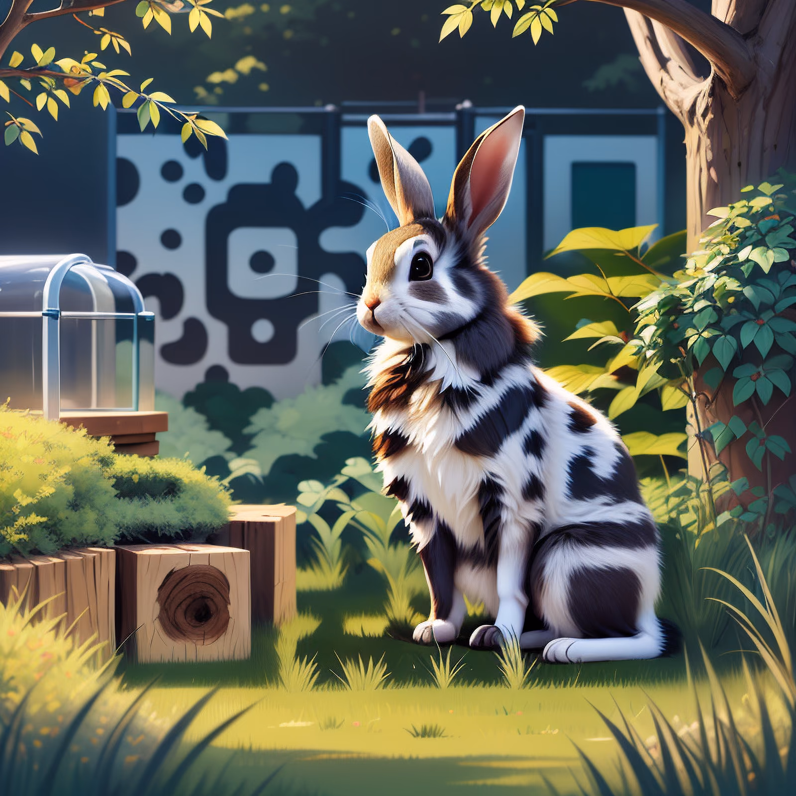 Spotted Rabbit Digital Painting QR Code for Posters — image 1