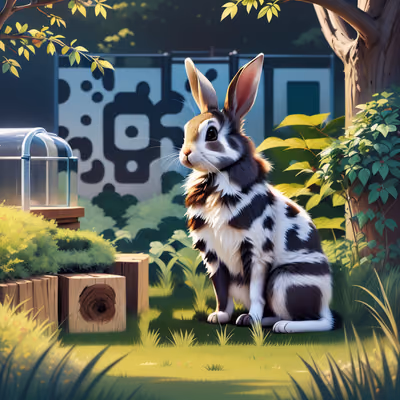 Spotted Rabbit Digital Painting QR Code for Posters — image 1