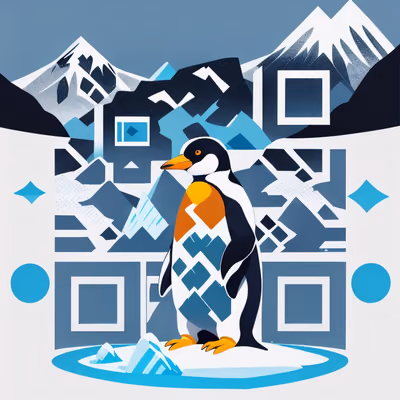 Penguin Glacier Vector QR Code for Posters — image 1