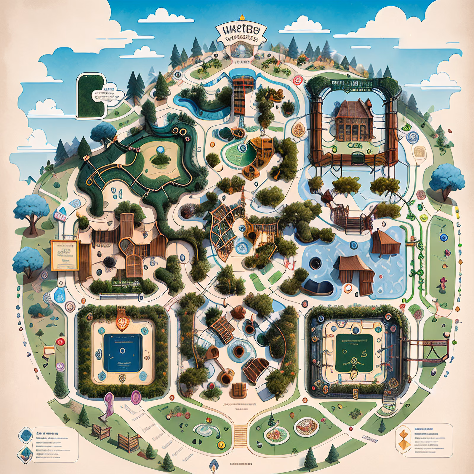 Top Down Park Map Illustration QR Code for Posters — image 1