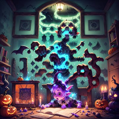 Halloween Demon Portal Fantasy QR Code for Posters