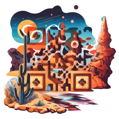 Desert Canyon Vector QR Code for Stickers — image 1