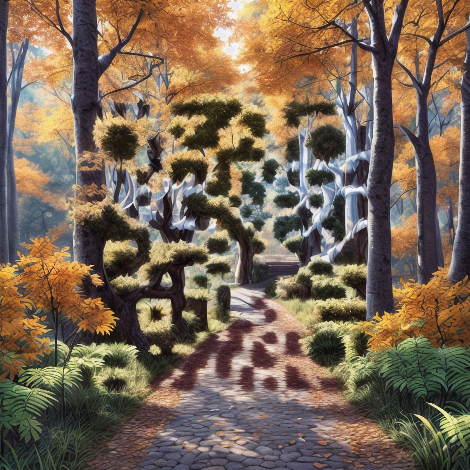 Autumn Forest Path Realistic QR Code Art — image 1