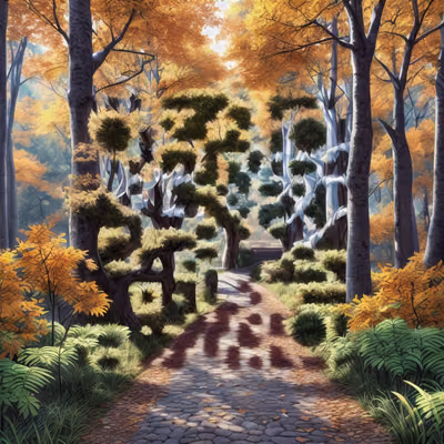 Autumn Forest Path Realistic QR Code Art — image 1
